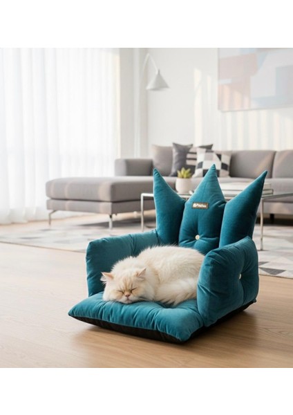 Kral Taç Model- Kedi Yatak - Köpek Yatak - Kadife Yatak - Kendinden Minderli