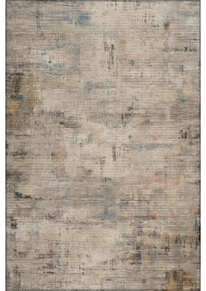 Porto 81 Bej Pastel Soyut Çok Renkli Modern Halı Ince Kilim Halı Hol Yolluk Ev Oda Salon Halısı