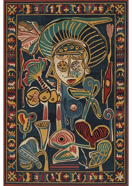 Allure 104 Renkli Tasarım Modern Soyut Halı Bohem Halı Salon Koridor Mutfak Oturma Odası Ev Halısı