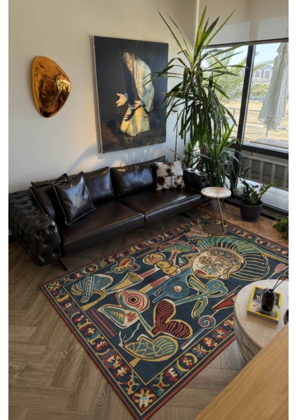 Allure 104 Renkli Tasarım Modern Soyut Halı Bohem Halı Salon Koridor Mutfak Oturma Odası Ev Halısı indirimleri