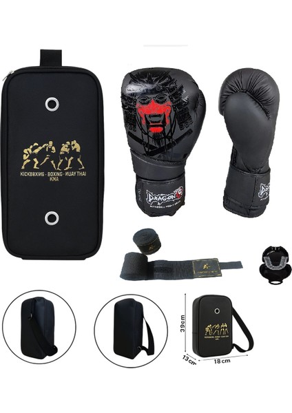 Yakuza Kick Boks Eldiveni Boks Eldiveni Muay Thai Eldiveni 3'lü Set ve Eldiven Taşıma Çantalı