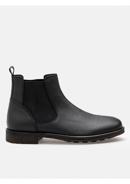 Ayakkabı Siyah Hakiki Floater Deri El Yapımı Kontrast Tabanlı Chelsea Erkek Bot modelleri