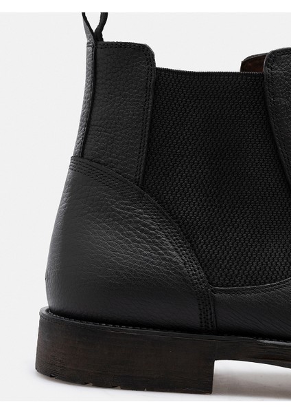 Ayakkabı Siyah Hakiki Floater Deri El Yapımı Kontrast Tabanlı Chelsea Erkek Bot fırsatları