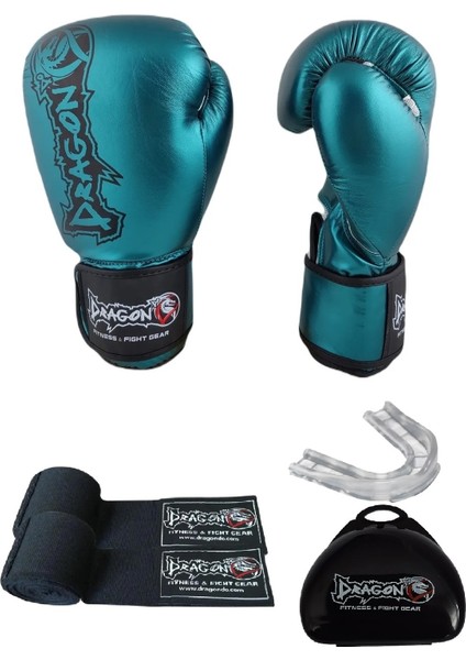 Favela Kick Boks Eldiveni, Boks Eldiveni, Muay Thai Eldiveni Bandaj ve Dişlikli 3lü Set Dragon Boks
