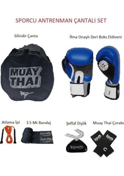 Gifttoom, Muay Thai Sporcu Çantalı Antrenman Seti Boxing, Dragon Ifma Deri Boks Eldiveni ve Ekipman