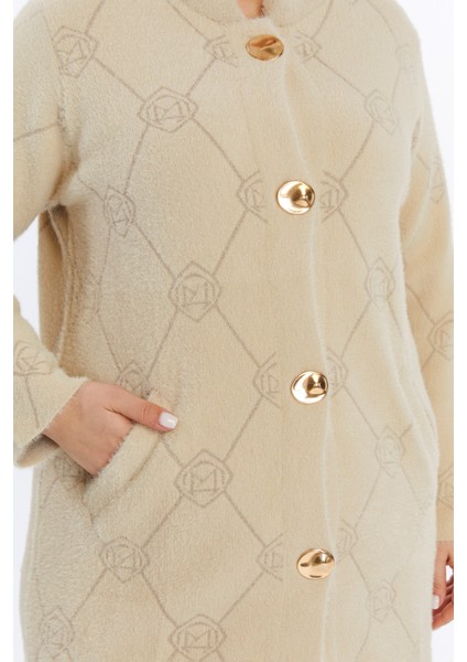 Triko Kaban Büyük Beden Kadın Sakallı Yünlü Çok Kalın Yüksek Kalite Anne Uzun Kışlık Hırka