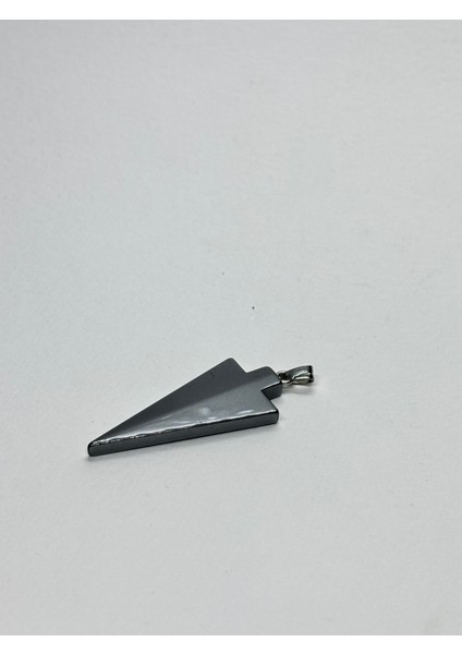 Hematit Doğaltaş Kolye Ucu Mızrak