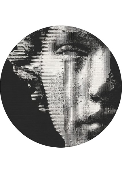 Allure 101 Siyah Beyaz Yüz Tasarım Halı Yıkanabilir Halı Ince Kilim Halı Oturma Odası Salon Halısı indirimleri