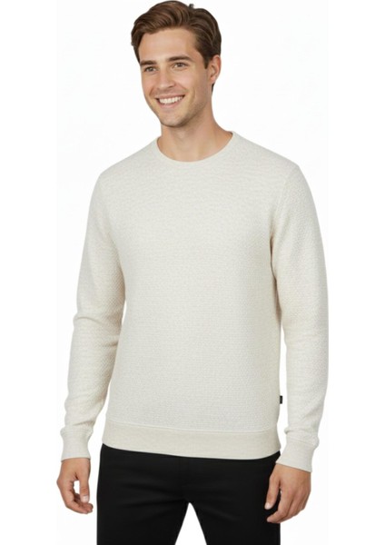 Erkek Sıfır Yaka Petek Doku Regular Fit Sweatshirt BGL-ST04950