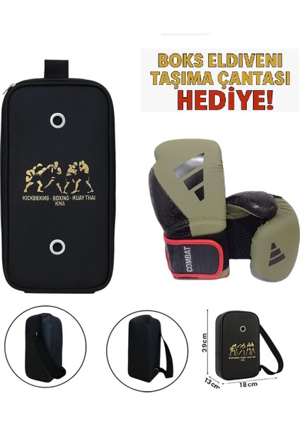 Combat 50 ADIC50TG Boks Eldiveni Kick Boks Muay Thai Eldiveni ve Eldiven Taşıma Çantalı