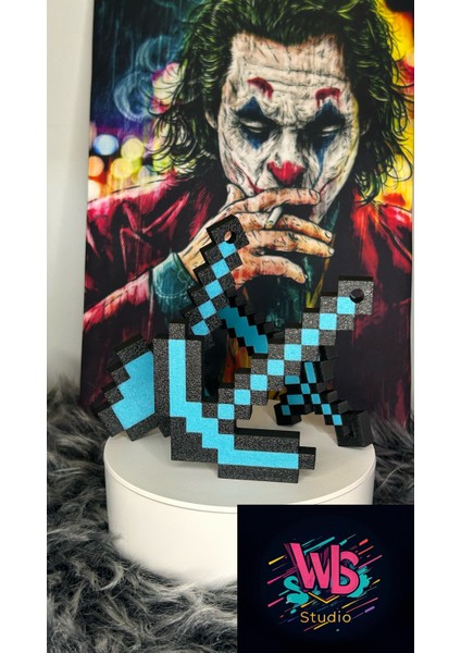 3'lü Minecraft Elmas Kazma, Kılıç ve Balta Figür | Organik | Yeni Nesil Oyuncak 12CM Set