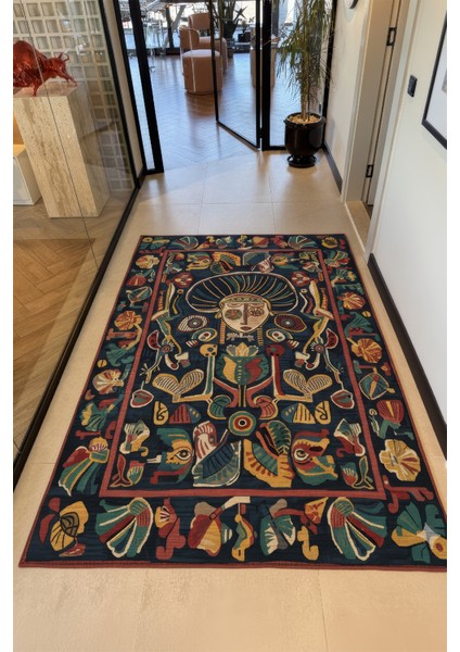 Allure 105 Soyut Renkli Tasarım Halı Modern Bohem Halı Salon Koridor Mutfak Oturma Odası Ev Halısı modelleri