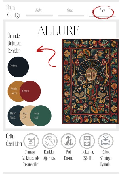 Allure 105 Soyut Renkli Tasarım Halı Modern Bohem Halı Salon Koridor Mutfak Oturma Odası Ev Halısı fırsatları