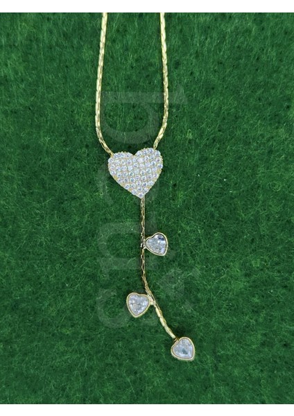 - Zirkon Taşlı Kalp Lüks Çelik Kolye modelleri