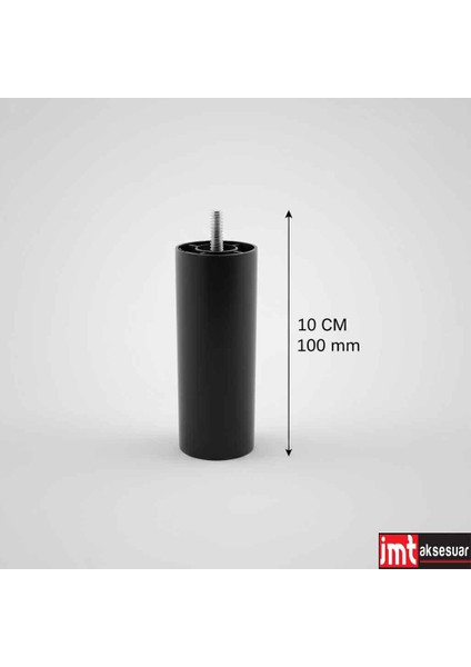 10 cm (8 Adet) Siyah M8 Diş Silindir Mobilya Koltuk Kanepe Baza Ayağı fiyatları