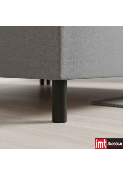 10 cm (8 Adet) Siyah M8 Diş Silindir Mobilya Koltuk Kanepe Baza Ayağı