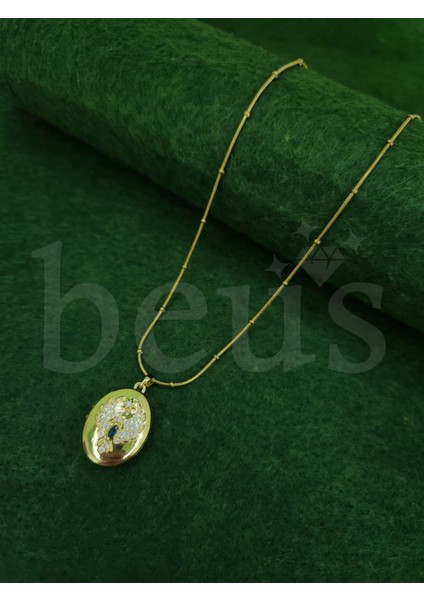 - Fotoğraflı Açılabilir Anka Kuşu Motifli Çelik Alya Kolye