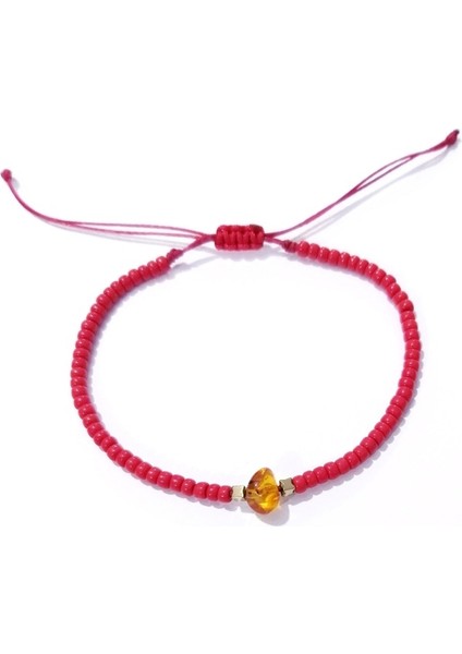 Hematit Doğaltaşlı Kehribar ve Miyuki Round Boncuklu Unisex Bileklik