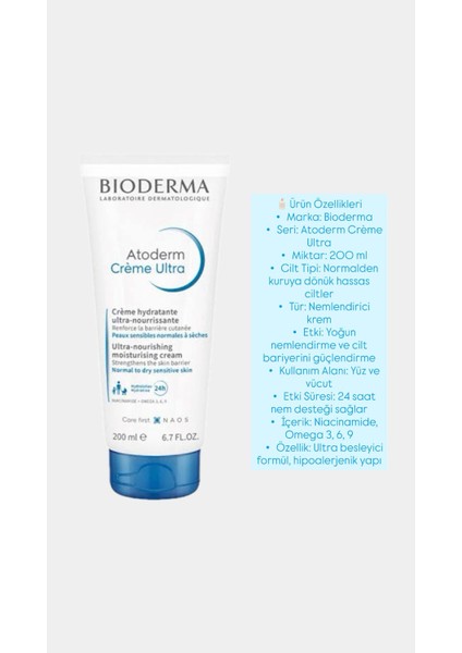 Bioderma Bioderma Atoderm Creme Ultra 200 ml fiyatları