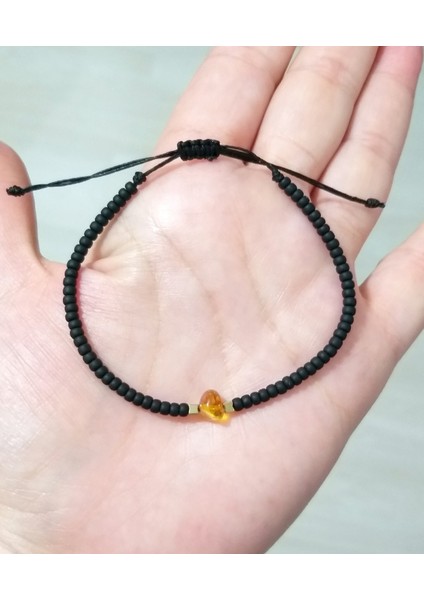 Hematit Doğaltaşlı Kehribar ve Miyuki Round Boncuklu Unisex Bileklik fırsatları