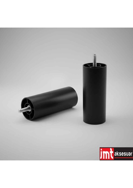 10 cm Siyah M8 Diş Silindir Mobilya Koltuk Kanepe Baza Ayağı modelleri