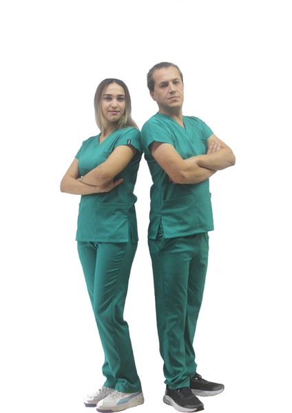 Unisex Soft Likra Zümrüt Yeşili Hemşire ve Doktor Üniforması ,cerrahi Takım Scrubs Üniforma modelleri