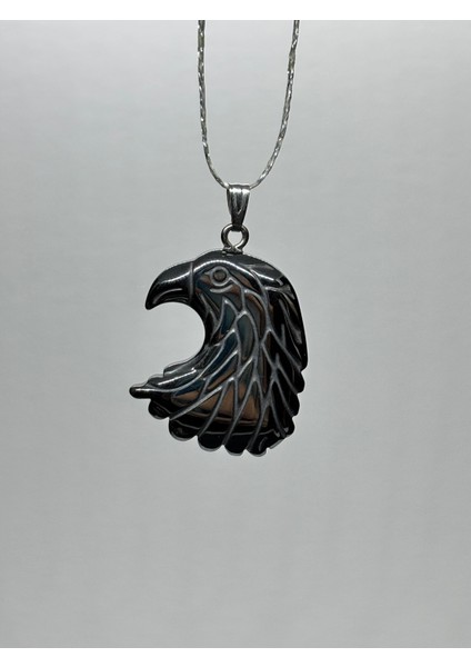 Hematit Doğaltaş Kolye Ucu Kartal