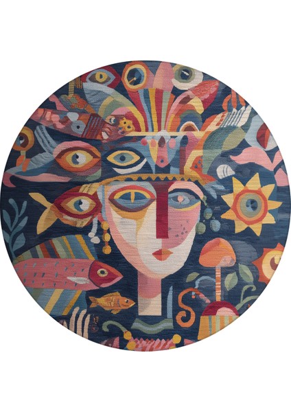 Auro 302 Çok Renkli Yüz Soyut Denizaltı Tasarım Modern Yıkanabilir Halı Koridor Hol Oda Ev Halısı fırsatları