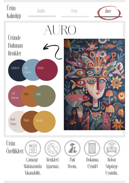 Auro 302 Çok Renkli Yüz Soyut Denizaltı Tasarım Modern Yıkanabilir Halı Koridor Hol Oda Ev Halısı indirimleri