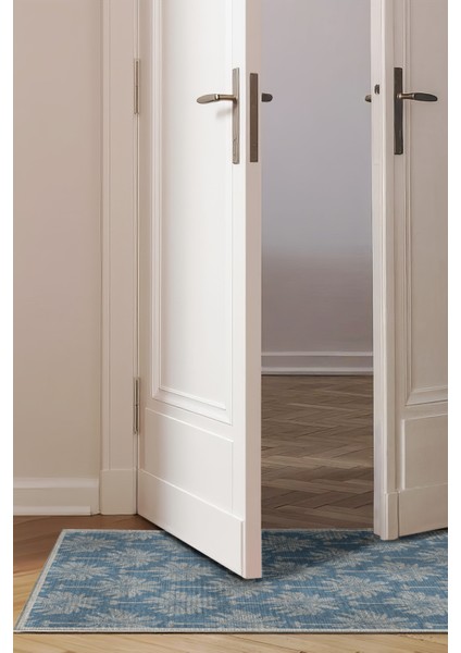 Palm 400 Mavi Beyaz Palmiye Tasarım Halı Yıkanabilir Halı Mutfak Ev Oda Salon Oturma Odası Halısı fırsatları