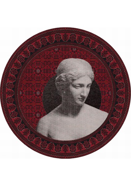 Haliç 304 Afgan Halısı Vintage Halı Heykel Figürlü Yıkanabilir Dekoratif Salon Oturma Odası Halısı fiyatları