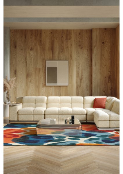 Safari 112 Renkli Leopar Desenli Halı Modern Yıkanabilir Ince Tasarım Oturma Odası Salon Halısı fiyatları