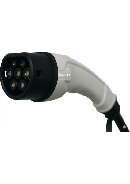 22KW (32A) Tip 2 Premium Elektrikli Araç Şarj Kablosu 5 Metre - Siyah, IP54 Suya Dayanıklı, Tüm Elektrikli Araçlarla Uyumlu