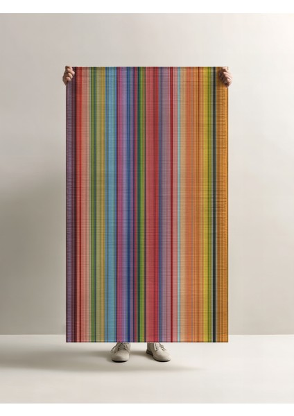 Pantone 61 Çizgili Tasarım Renkli Halı Modern Oturma Odası Yolluk Ince Yazlık Ev Oda Salon Halısı