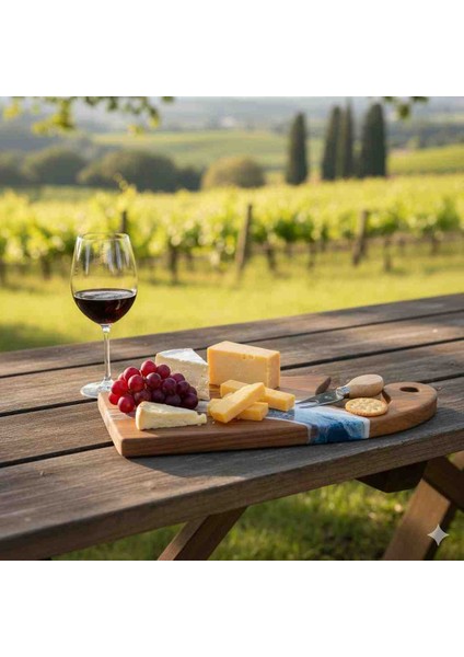 Kesme Tahtası Satır Model Okyanus Temalı Epoksi Sunum ve Kesme Tahtası %100 El Yapımı fiyatları