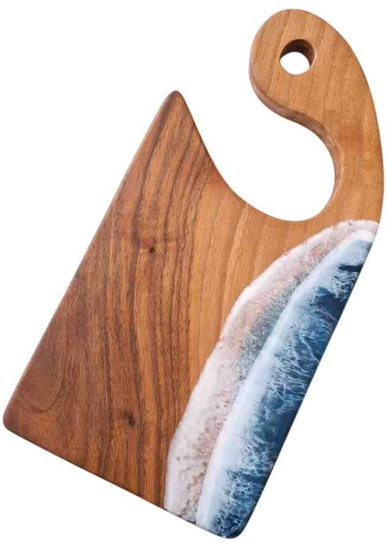 Kesme Tahtası Satır Model Okyanus Temalı Epoksi Sunum ve Kesme Tahtası %100 El Yapımı indirimleri