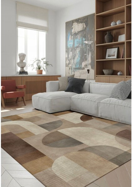 Forma 600 Pastel Renkli Geometrik Desenli Halı Yıkanabilir Modern Dekoratif Salon Ev Oda Halısı fiyatları