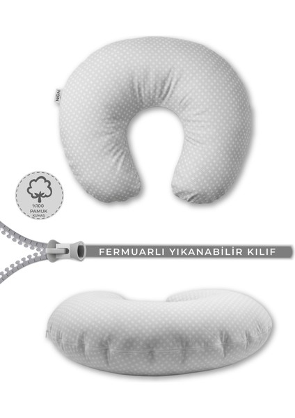 Emzirme Yastığı, Yıkanabilir Fermuarlı Bebek Destek Minderi, %100 Pamuk Hamile Destek Yastığı