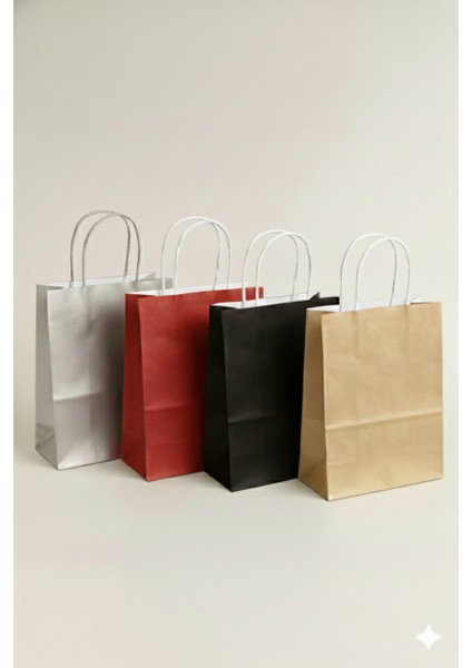 1.kalite Renkli Karton Çanta 20 Adet (-Her Renkten 5'er Adet-)