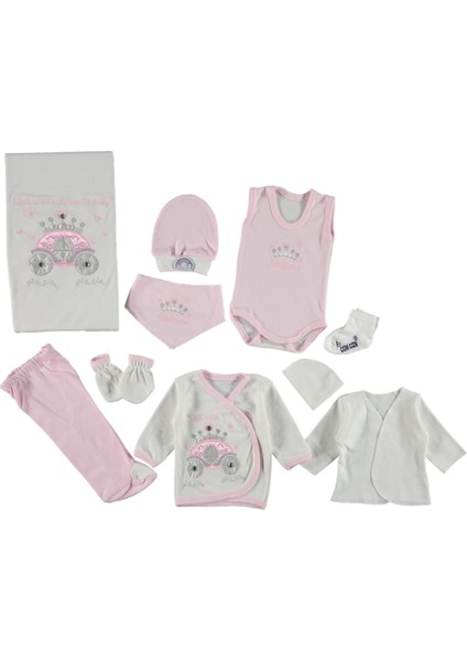 Saten Araba Nakışlı 10'lu Zıbın Seti Hastane Çıkışı %100 Pamuklu fiyatları