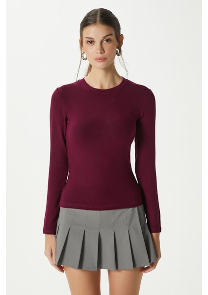 Kadın Main Lux Touch Yumuşak Doku Mürdüm Bluz fırsatları