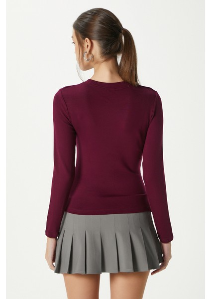 Kadın Main Lux Touch Yumuşak Doku Mürdüm Bluz indirimleri