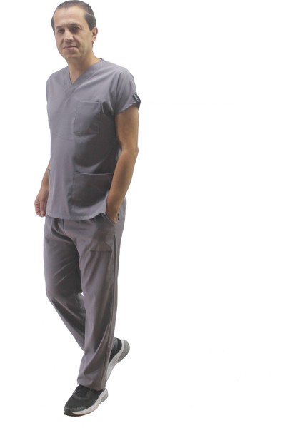 Unisex Soft Likra Gri Hemşire ve Doktor Üniforması ,cerrahi Takım Scrubs Üniforma fiyatları