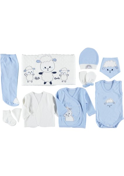 Kuzu Nakışlı Triko Battaniyeli 10'lu Zıbın Seti Hastane Çıkışı modelleri