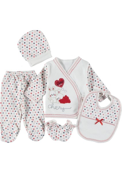 0-3 Aylık 5 Li Tavşan Nakışlı Zıbın Seti Hastane Çıkış Seti %100 Pamuklu fiyatları