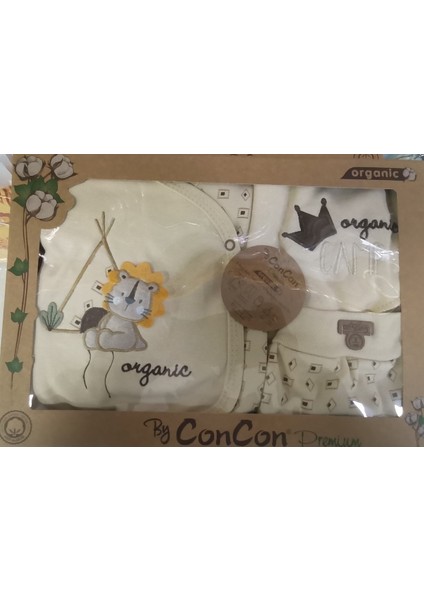 Organik Aslan Nakışlı 5'li Zıbın Seti Hastane Çıkışı modelleri