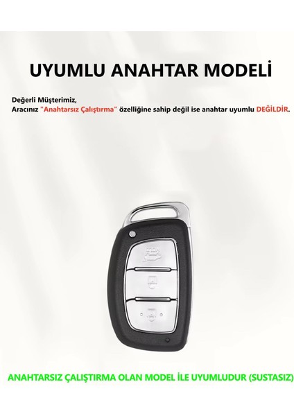Hyundai Bayon Tucson Elantra Accent IX35 I10 I20 I30 I40 Elmas Kesim Tpu Anahtar Kılıfı (1 Adet) fiyatları