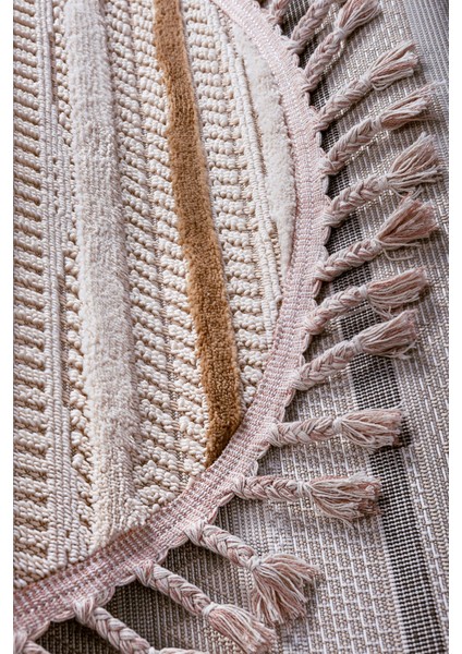 Enti Bonn 8803 Bej Oval Iskandinav Halı Salon Halısı Kesme Halı Yolluk fırsatları