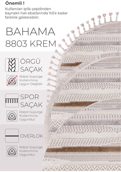 Enti Bonn 8803 Bej Oval Iskandinav Halı Salon Halısı Kesme Halı Yolluk indirimleri