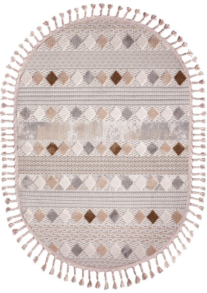 Enti Bonn 8807 Bej Oval Iskandinav Halı Salon Halısı Kesme Halı Yolluk fiyatları